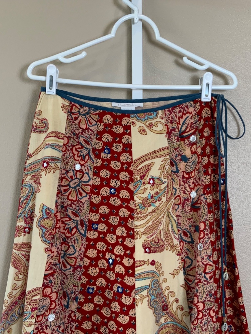 Charlotte Russe Vintage 2000's Paisley Bohemian Midi Skirt - Picture 2 of 16